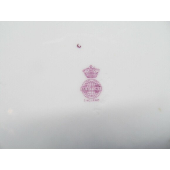 Minton Floral Scalloped Edge 9" Plate made In England Circa 1912 - Picture 8 of 10